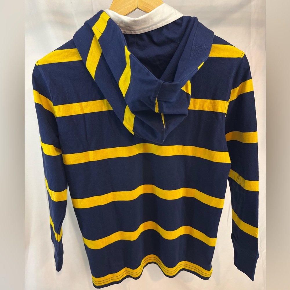 POLO Ralph Lauren Hooded Rugby Shirt; boys Med (10-12); 1/4 Button; White Collar - Picture 9 of 15